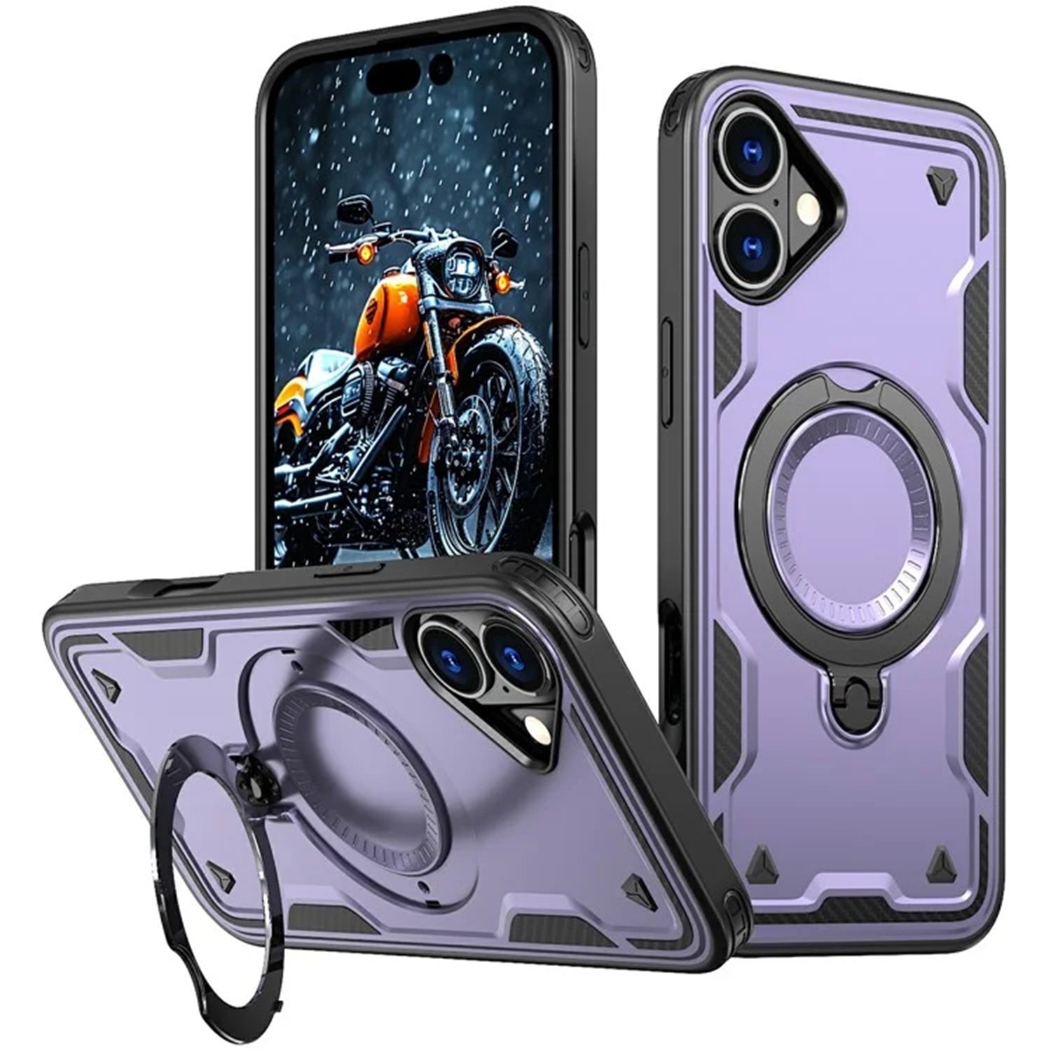 Shockproof Magsafe Kickstand Ring Case for iPhone 17 Shockproof Magsafe Kickstand Ring Case for iPhone 17